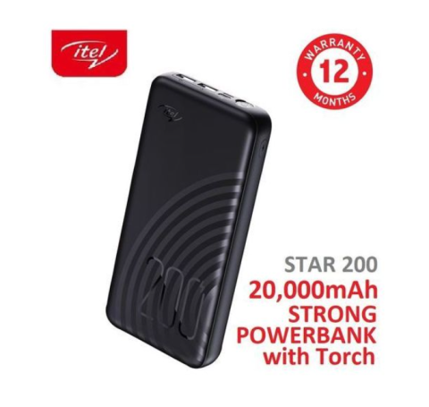 itel 20000mAh Fast Charging, Bright Torch STAR 200 Power Bank