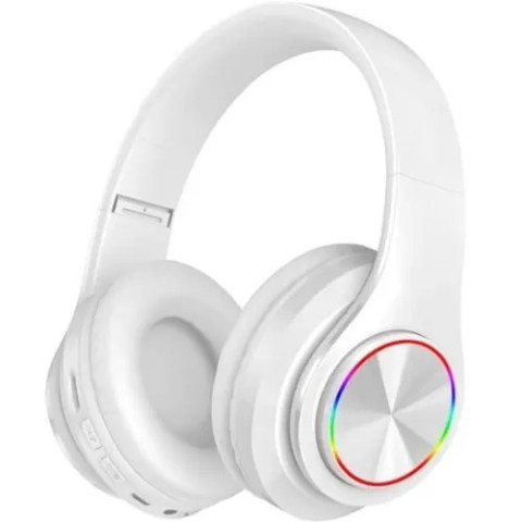 B39 Foldable Wireless Headset With Rgb - White